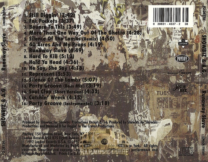 Showbiz & A.G. - Runaway Slave: 2nd Press. CD | Rap Music Guide